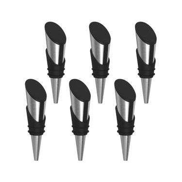 Imagem de Kit 6 Tampas Garrafa de Vinho Rolha Inox 2,3cm Tramontina Harmozina Bar Bartender