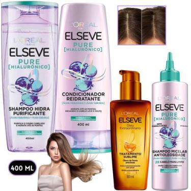 Imagem de Kit Elseve Pure Hialurônico Shampoo Micelar Antioleosidade - Loreal Pa