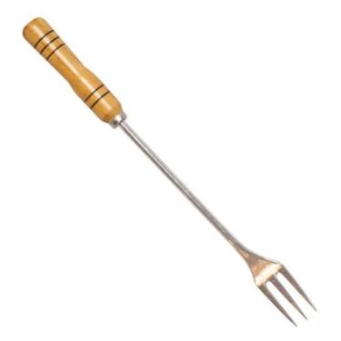 Imagem de Garfo para Churrasco Profissional  Vários Tamanhos com Cabo de Madeira