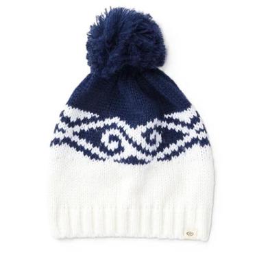 Imagem de Gorro Rip Curl Cosmic Coast Pom Pom Feminino - Marinho e Branco, Azul 