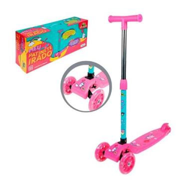 Imagem de Patinete Infantil Irado com Luz nas Rodas e Guidão Ajustável cor:Rosa 