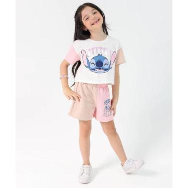 Imagem de Conjunto Infantil Stitch Tam 04 a 10 Rosa-16035 - Disney, 10, Rosa