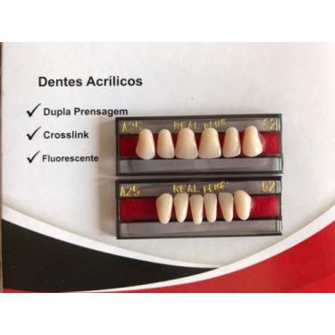 Imagem de Dentes Resina Avulsos Postiços Provisórios - A25 Superior E Inf - Triu