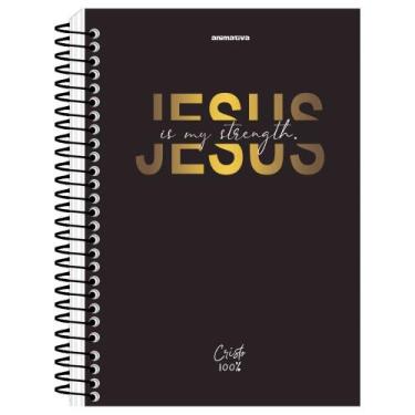 Imagem de Agenda Espiral Diária 2027 Cristo 100% com Versículos Fortalecem a Fé 