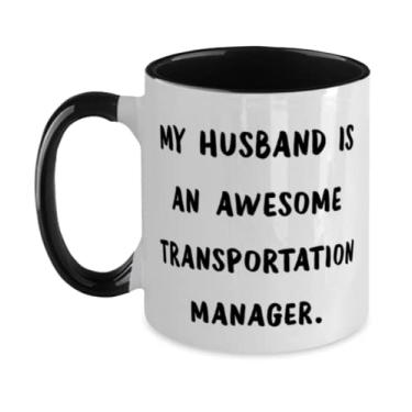 Imagem de Caneca reutilizável Husband de dois tons de 325 ml, My Husband Is An Awesome Transportation Manager, Presentes exclusivos para marido, presentes de Dia dos Namorados
