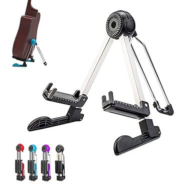 Imagem de Yajun Suporte dobrável para violão com estrutura em um suporte antiderrapante para pés de liga de alumínio universal para violão clássico acústico, preto