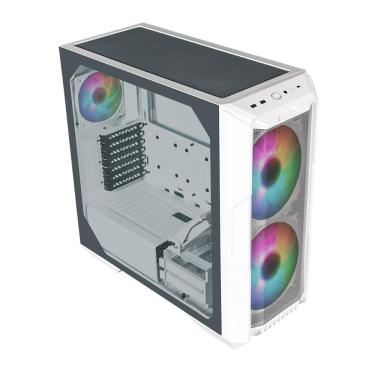 Imagem de Gabinete Cooler Master HAF 500 - Lateral em Vidro - 2 Coolers ARGB Inclusos - Branco - H500-WGNN-S00