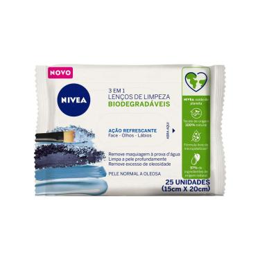 Imagem de Lenços De Limpeza Demaquilantes 3 Em 1 Nivea Ação Refrescante 25 Unidades