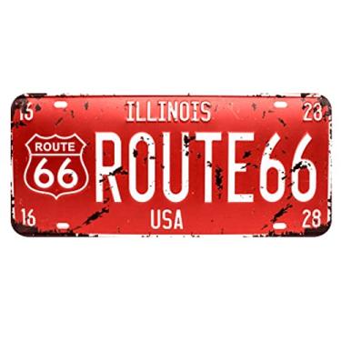 Imagem de Placa de Carro Decor em Madeira State Route - Illinois - USA