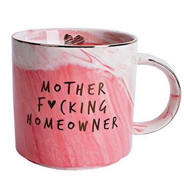 Imagem de Hendson - Caneca de Café de Cerâmica Rosa, 326 g - Presente de Boas-Vindas para Mulheres - Ideias Engraçadas para Aquecimento de Casa