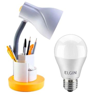 Imagem de Luminária Mesa Spiralle C/ Porta Lápis + Lâmpada 4,9W Elgin