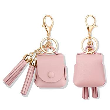 Imagem de MODOS LOGICOS Capa de carregamento para AirPods da Apple 1/2, capa de couro legítimo com um par de borlas caídas para Apple Airpods 1/2 capa de carregamento - TaroPurple (borlas)