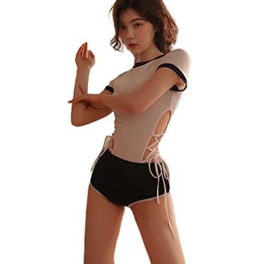 Imagem de Body feminino sexy cosplay anime lingerie kawaii sexy maiô peça única, Branco 1, Tamanho Único