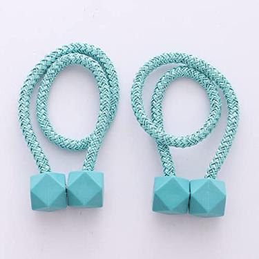 Imagem de Botão de cortina de ímã de polígono de diamante criativo sem perfurar suportes de cortina de amarração de cortina de botão de atração magnética simples, T10,4 pcs