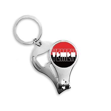 Imagem de Alicate de unha com nome da bandeira do país do Iêmen chaveiro abridor de garrafas cortador