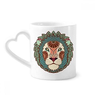 Imagem de Caneca com símbolo do zodíaco da constelação de leão caneca de café cerâmica copo de coração de vidro