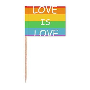 Imagem de Bandeiras de palito de dente LGBT gay arco-íris para decoração de festa