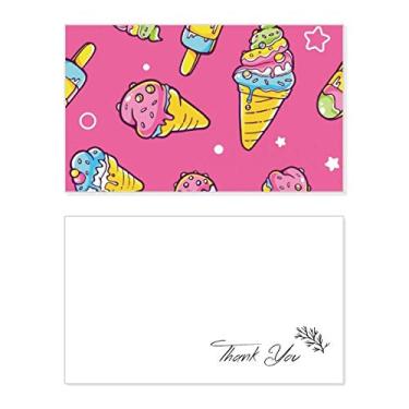 Imagem de Cartão de agradecimento Star Pink Sugar Popsicle Ice Cream Papel de aniversário Saudação Casamento Apreciação