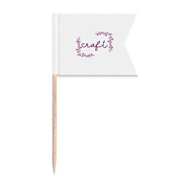 Imagem de Craftsman Anel de artesanato moldura de palito, bandeiras de rotulagem para bolo de festa, prato de queijos