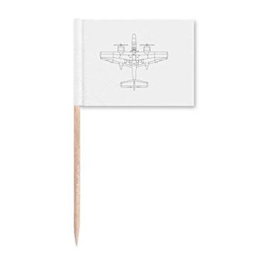 Imagem de Plane Army Line Art Deco Presente Fashion Palito de Dentes Marcadores Decoração de Festa