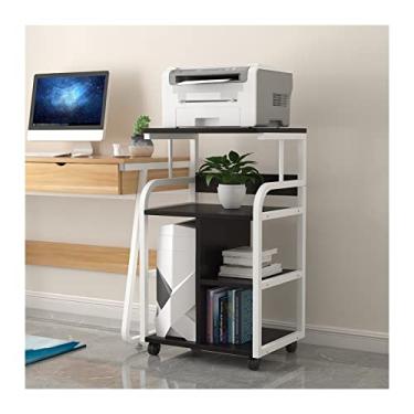 Imagem de KIZQYN Suporte de impressora do chão ao teto Rack de suporte de impressora Desktop PC Moldura principal Rack de armazenamento de chassi multicamadas Escritório Gabinete móvel Impressora de mesa (Cor: D4)