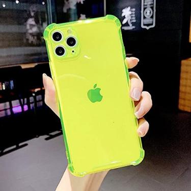 Imagem de Capa de celular transparente macia e colorida para iPhone 14 13 11 12 Pro Max Mini XS X XR Max 7 8 Plus SE Bumper Back Cover Yellow para iPhone 7Plus 8Plus