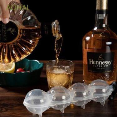 Imagem de Forma Plástica 4 Gelos Bola Esferas Grande Bar Whisky Bebida - Novo Se