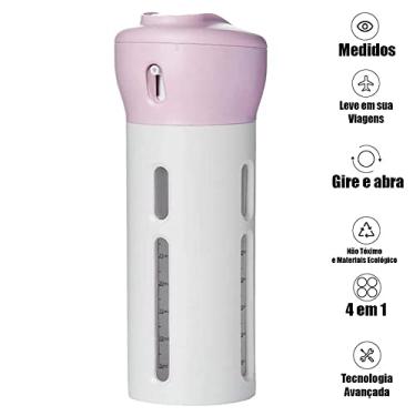 Imagem de Dispenser Garrafa 4 Frascos 30 ml Em 1 Shampoo Loção Portátil Gel Cremes Viagens