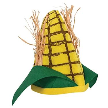 Imagem de Beistle de tecido de pelúcia tema outono chapéu espiga de milho artigos de festa de fazenda acessório de fantasia de Halloween, tamanho único, amarelo/verde/marrom
