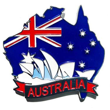 Imagem de Imã Australia – Imã Mapa Austrália Bandeira Símbolos - Mapa Mundi Magnético - Imã Geladeira Austrália