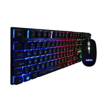 Imagem de Kit Teclado e Mouse USB e Led Colorido BK-G550 ABNT2 Macio e Silencioso