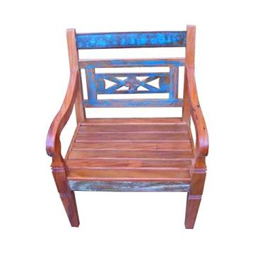 Imagem de Poltrona Rústica Blue em Madeira de Demolição - Cód 1439