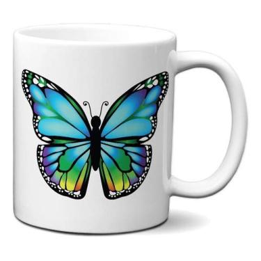 Imagem de Caneca Borboleta Colorida Presente Criativo Personalizado
