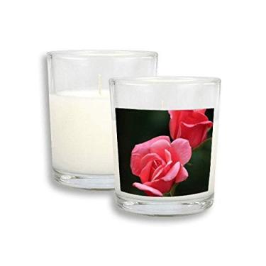 Imagem de Rosa vermelha flores Art Deco presente velas brancas de vidro perfumado cera de incenso
