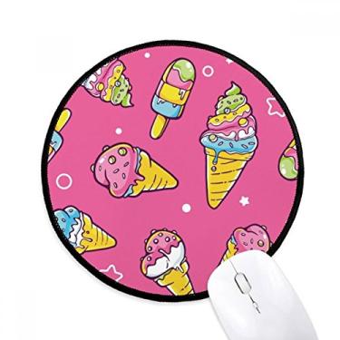 Imagem de Mouse pad Star Pink Sugar picolé sorvete tapete redondo para escritório para computador
