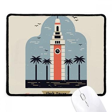 Imagem de Hong Kong Clock Tower Mousepad borda costurada tapete de borracha para jogos