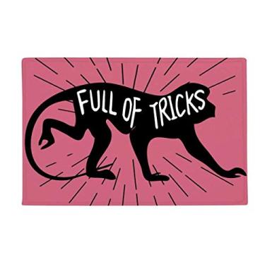 Imagem de DIYthinker Tapete de porta de banheiro antiderrapante com desenho de animal de macaco preto