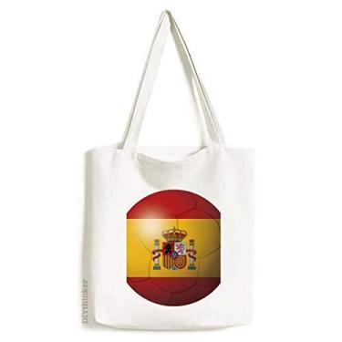 Imagem de Bolsa de compras casual de lona com bandeira nacional da Espanha