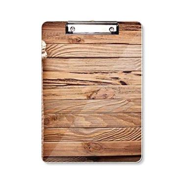 Imagem de Madeira irregular padrão listras prancheta pasta, bloco de anotações, placa de apoio A4