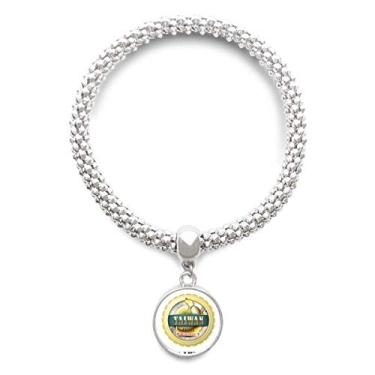 Imagem de DIYthinker Pulseira de prata com pingente redondo e corrente de joias com logotipo Taiwan Dragon Boat Race