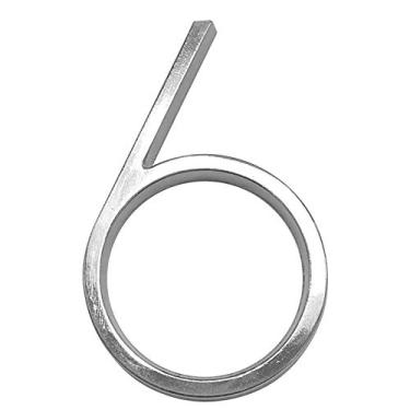 Imagem de Placa de casa flutuante 3D de 12,7 cm, placa prateada com número de porta de 0 a 9 letras do alfabeto ABC, placas de endereço para casa ao ar livre, parafusos montados, liga, antiferrugem