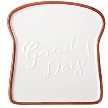 Imagem de PAYNAN Prato de cerâmica para café da manhã, prato de pão em forma de torrada, bandeja para lanche de frutas e salada