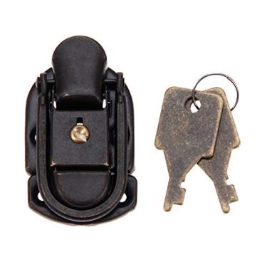 Imagem de 1 PC Antique Bronze Box Bloqueio de Ferro Bloqueio de Chave Bloqueio Vintage Caixa De Madeira Toggle Latch Hasps Hardware Móveis Com Parafusos Chave 58 * 34mm YYDFPIIA