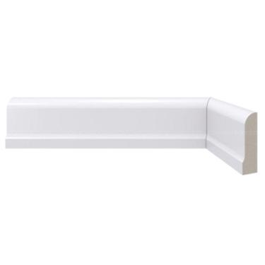 Imagem de Rodapé de Poliestireno 5cm x 15mm x 2,40m Frisado Moderna 478 Santa Luzia - caixa com 12 Barras - Branco