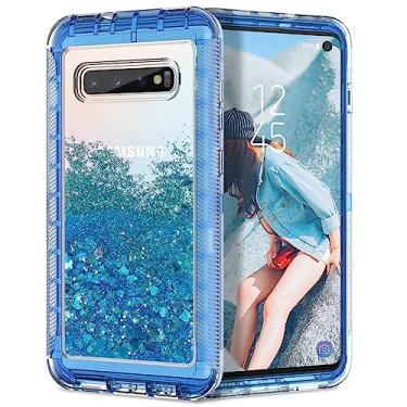 Imagem de Capa de areia movediça líquida com glitter luxuoso para Samsung Galaxy S20 S10 Note 20 10 Plus 9 8 para iPhone 12 11 Pro Max XR XS Capa à prova de choque, azul, 7Plus ou 8Plus
