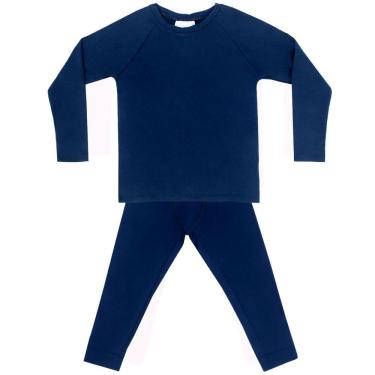 Imagem de Pijama Térmico Infantil Camiseta e Ceroula Energy Thermo Dry Marinho Everly