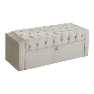 Imagem de Báu Calçadeira Emma 195cm Suede Bege - Vallisa Decor