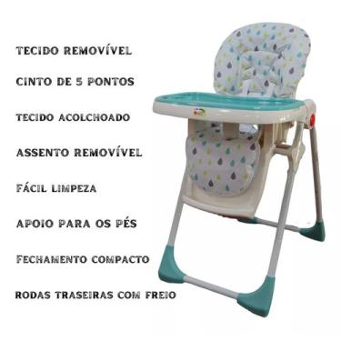 Imagem de Cadeira Alta De Alimentação Refeição Bebes Impactus Pingos Baby Style