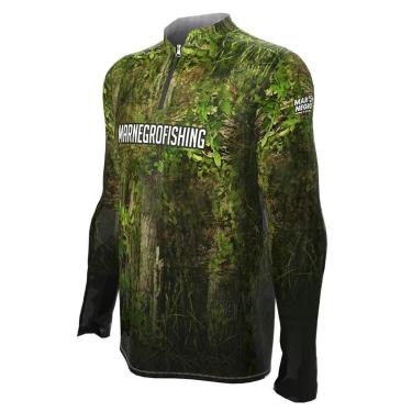 Imagem de Camisa de Pesca Proteção Solar UV Floresta 2020 - Mar Negro-Unissex