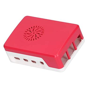 Imagem de Resfriamento Shell para Raspberry Pi 4B Case ABS Shell Heatsink Simples Removível Top Cover Protector Case Case for Single Board Computers (Vermelho superior e branco inferior)
